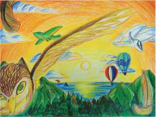 Senior Jammie Lee Go takes first place with her work Golden Silence in the 2012 International Aviation Art Contest.