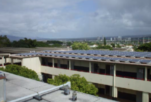 PV panels on Building B rooftop, looking north‐west.