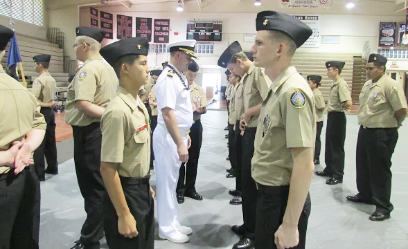 Commander Corey Turner, from the US Navy conducted the Annual Military Inspection. He inspected classrooms’ physical conditions and teaching equipment, and checked supply and record keeping procedures. “I did AMI last year and compared to this year it was a fun experience,” Christian Limos (10) said.