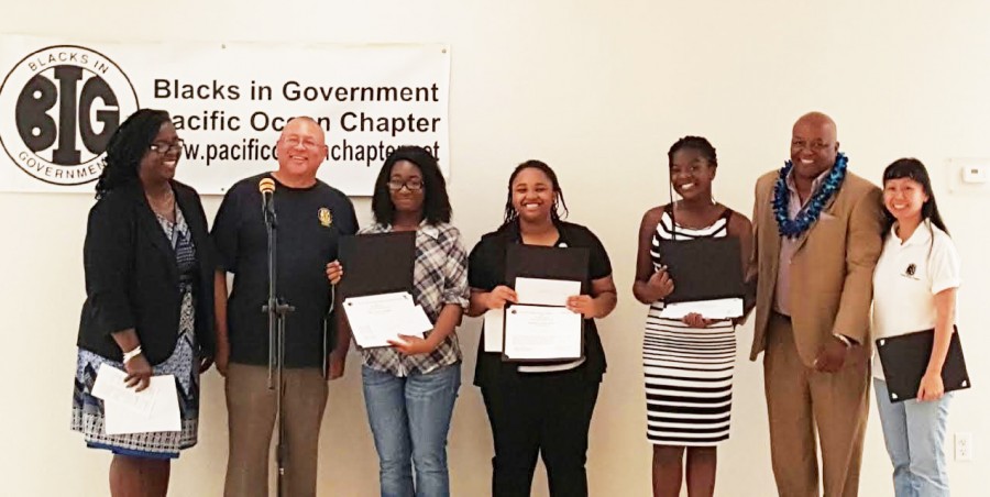 In celebration of Black History Month, Phi Beta Sigma hosted their 6th annual Poets from the Past contest. Senior Renee Banks (third from left) took first Place by reciting Maya Angelou’s Phenomenal Woman, and sharing facts about Angelou. “I took time to memorize the poem as well as build a positive mindset,” Banks said. 