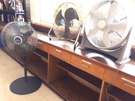 Fans are a temporary fix to cool down classrooms. Coupled with an aging electrical system, some classes experience regular interruption in their power if too many fans are plugged in.