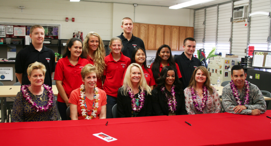 Ellyn Dunford, Bruni Bradley, Kim Crutchfield, Rebecca White, and Colonel Peter Santa Ana of the United States Pacific Command Directors visited Radford High Schools Transition Center. Student facilitators shared how the center is run, and about their experiences in the program. During the third quarter alone, the school received 48 new students.