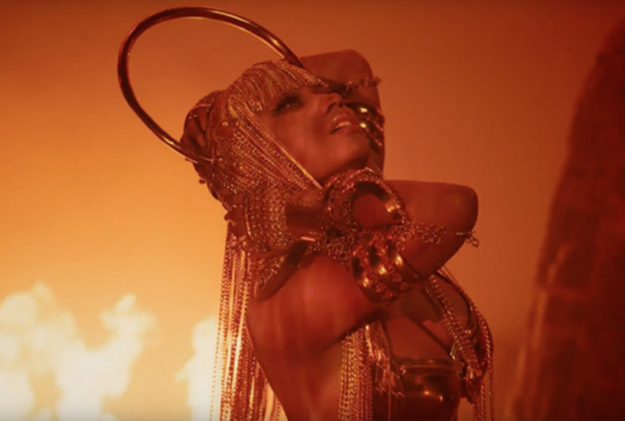 A clip from Nicki Minaj's music video for 'Ganga Burns.' According to songfacts.com, "The track's title is a double entendre, in which the Queen Barbz is 'burning all the weeds' out of her life highlighting that she's out to reclaim her throne." According to Minaj, this is her favorite track on Queen